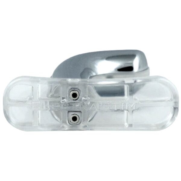 Masseur de prostate ElectraStim Exo Rogue en métal chromé avec structure en polycarbonate transparent