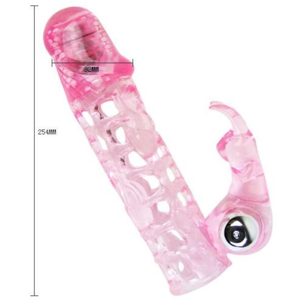 Gaine pénienne vibrante Baile Ultimate Sleeve Love, transparente