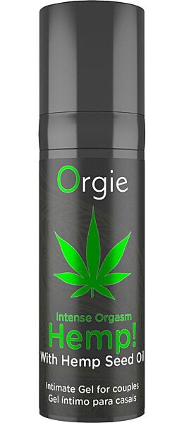 Flacon airless du gel stimulant Orgie Hemp! Intense Orgasm 15 ml