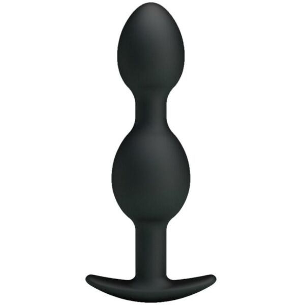 Boules anales Pretty Love Heavy Balls en silicone noir, avec leur poignée