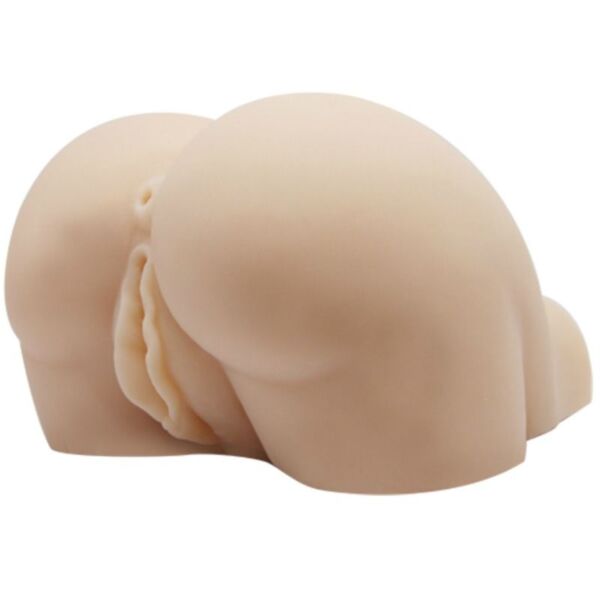 Masturbateur Baile BM-009190 en forme de torse réduit avec vagin et anus, de couleur naturelle, à côté de sa télécommande