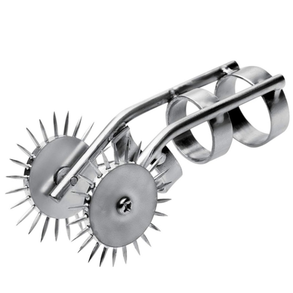Doigtier stimulateur Metal Hard avec deux roues et trois anneaux