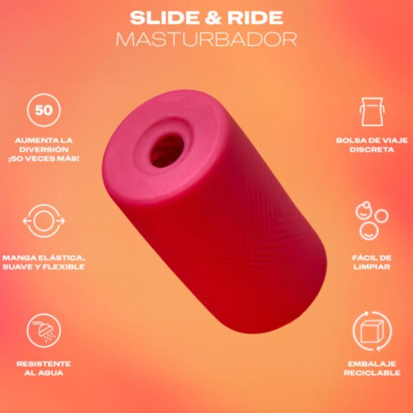 Masturbateur Durex Slide & Ride, de couleur rose