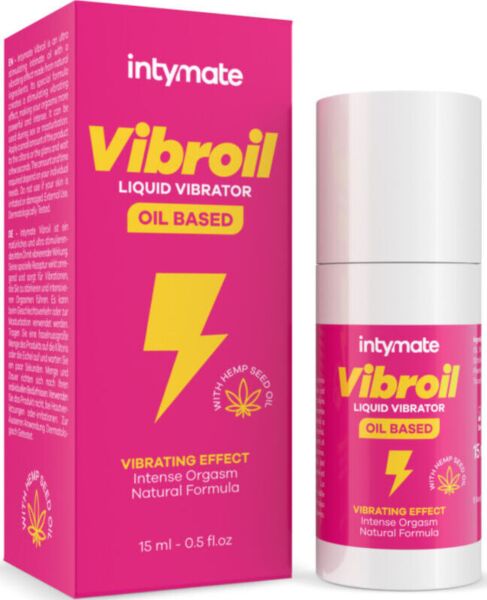 Flacon de 15 ml de l'huile intime vibrante Intymate Vibroil d'IntimateLine