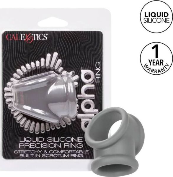 Anneau pénien CalExotics Alpha Precision Ring, gris, avec ses deux anneaux reliés