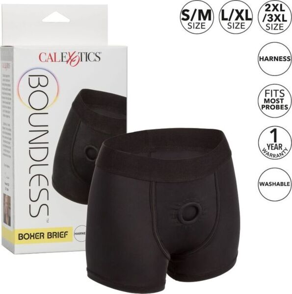 Gode ceinture en boxer CalExotics Boundless Boxer Brief L/XL, noir