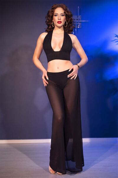 Ensemble de lingerie Chilirose CR 4857, avec top à nouer, pantalon large et string