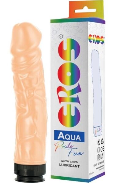 Gode réaliste rigide Eros Aquaglide avec 300 ml de lubrifiant à base d'eau à l'intérieur