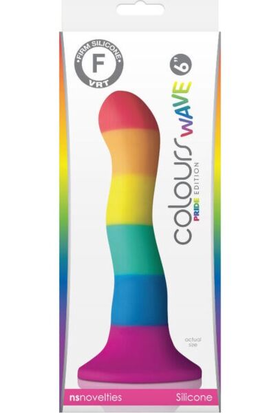 Gode NS Novelties Pride Wave 17 cm, en silicone, avec ventouse à la base