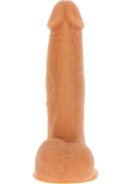 Gode vibrant réaliste Get Real Naked Beaded 21 cm de ToyJoy, teinte chair claire, avec base à ventouse