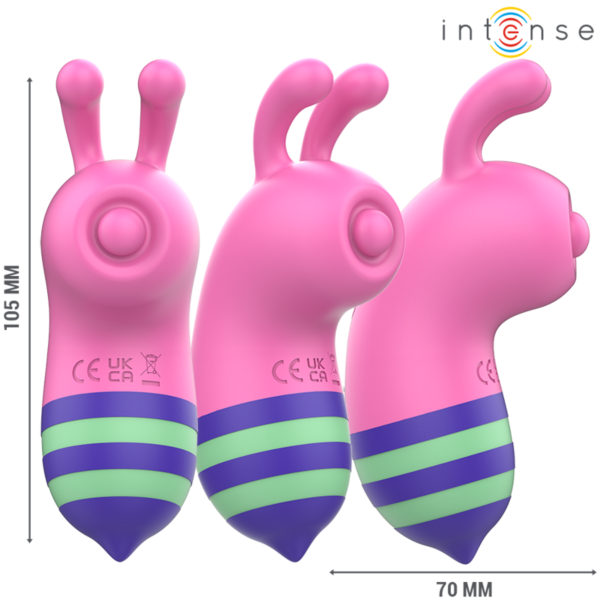 Vibromasseur clitoridien Intense Willie en forme d'abeille, rose et vert