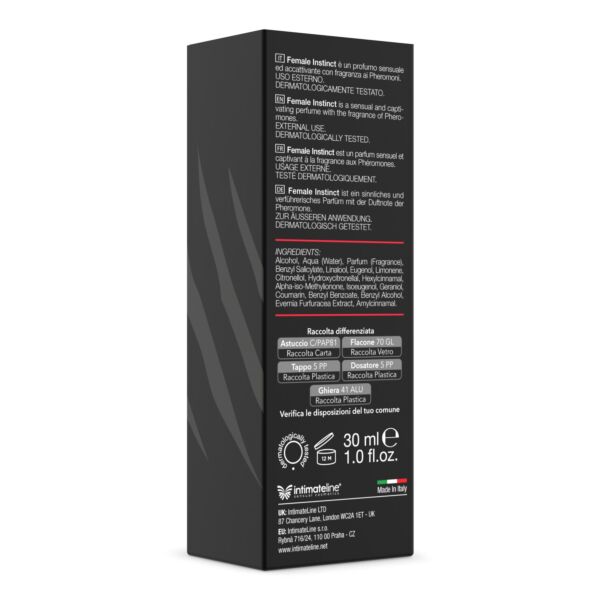 Flacon du parfum aux phéromones Intimateline Female Instinct de 30 ml