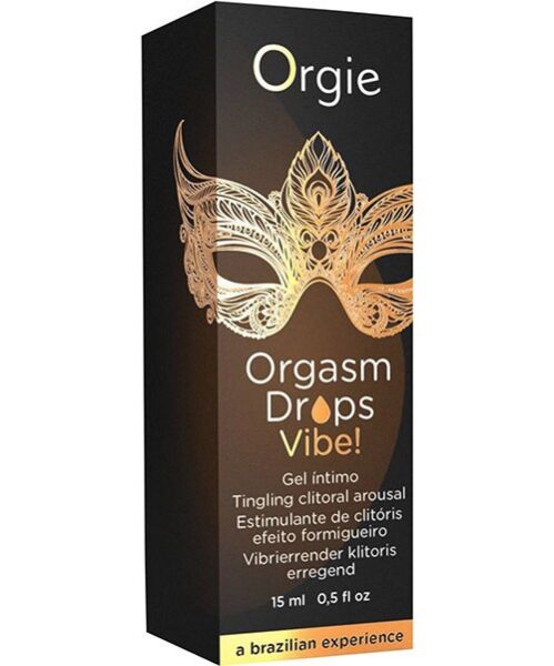 Flacon compte-gouttes en verre de 15 ml du gel stimulant clitoridien Orgie Orgasm Drops Vibe