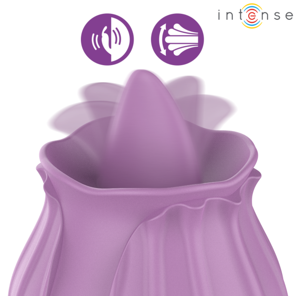Rose vibrante Intense, vibromasseur clitoridien en forme de rose à bout arrondi