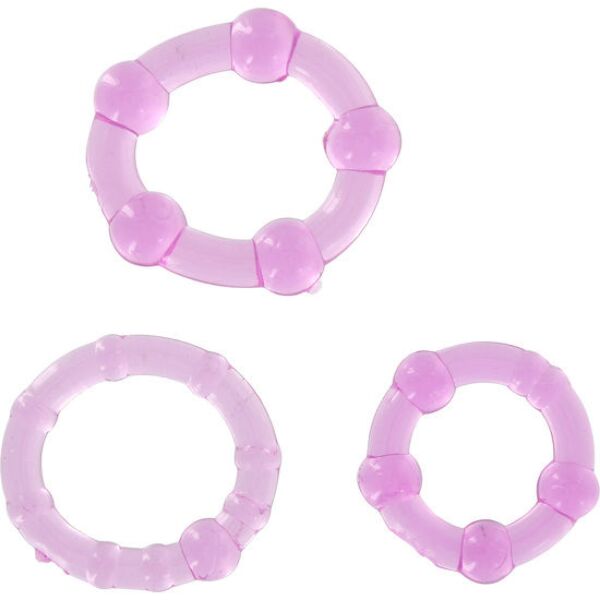 Jeu de trois anneaux péniens en silicone Seven Creations Stay Hard Three Rings