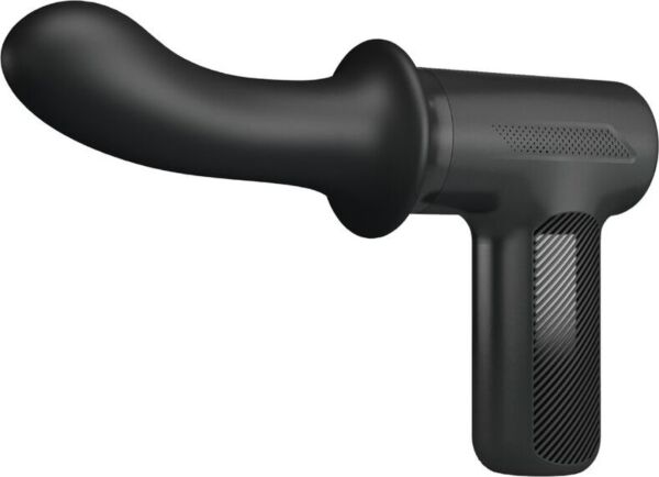 Pistolet de massage Pretty Love BW-055029 noir, avec sa tête en silicone