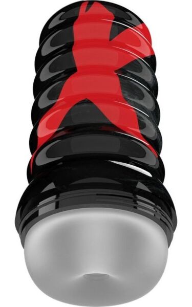 Masturbateur PDX Elite Air-Tight avec son boîtier extérieur strié