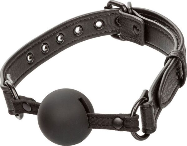 Bâillon boule CalExotics Nocturnal Collection Ball Gag noir, avec boule en silicone et sangle à boucle