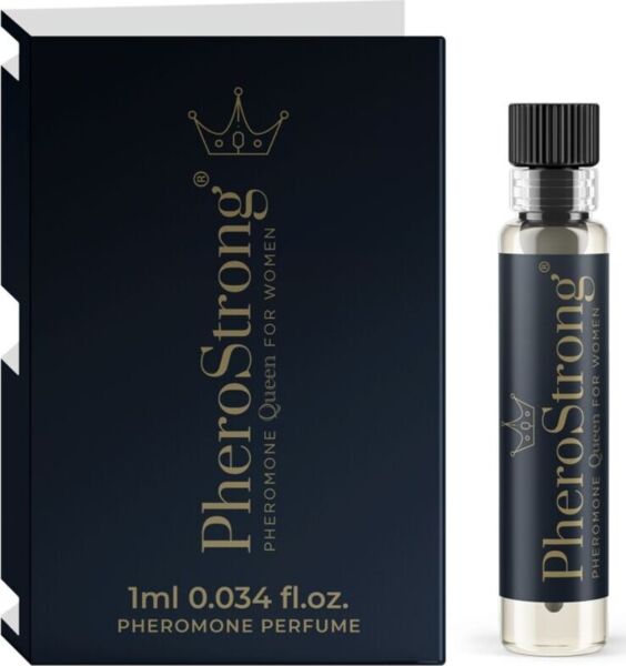 Flacon de 1 ml du parfum aux phéromones PheroStrong Queen pour femme