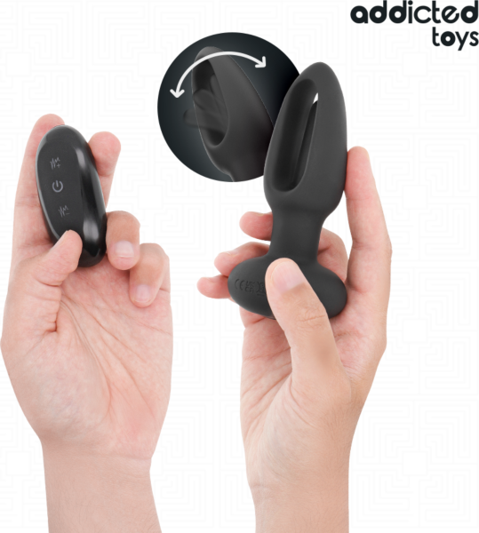 Plug anal Addicted Toys avec langue vibrante et sa télécommande sans fil