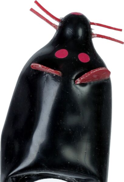 Préservatif décoratif Condomerie Souris Noire XL peint à la main