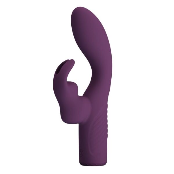 Vibromasseur rabbit Pretty Love Olivia en silicone violet, avec son bras pour le clitoris