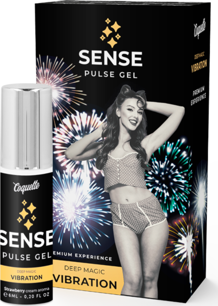 Vibromasseur liquide Coquette Chic Desire Sense Pulse Gel dans son flacon avec spray
