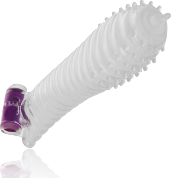 Gaine pénis Ohmama 15 cm texturée avec mini-vibromasseur