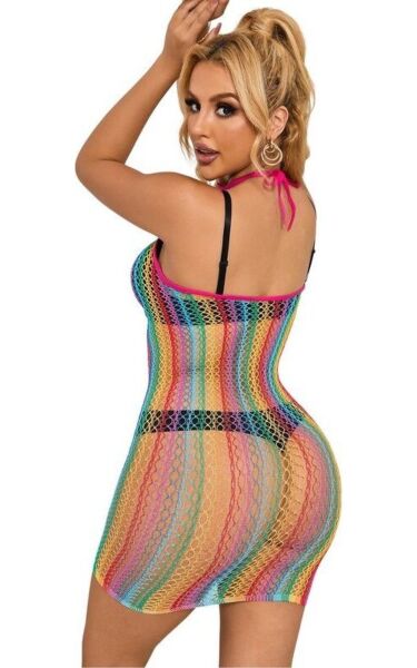 Robe en résille Subblime arc-en-ciel