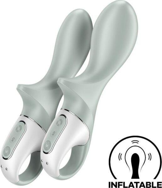 Vibromasseur anal gonflable Satisfyer Air Pump Booty 3 de couleur verte, avec son anneau de maintien