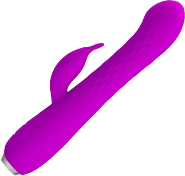 Vibromasseur rabbit Pretty Love BI-014692 violet, avec tige nervurée et bras en forme de petit lapin