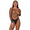 Bodystocking Lace Crotchless à manches longues