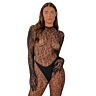 Bodystocking Lace Gants Imprimé Léopard Détails Sensuels