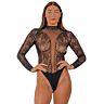Body en Dentelle Lace Haut Col avec Découpes Provocantes