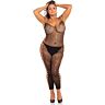 Animal crotchless bodystocking de malla - negro