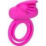 Amplificateur de scintillement double clitoris - double anneau vibrant en silicone - rose
