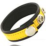 Sangle de pénis en cuir jaune et noir