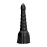 Dildo ALL BLACK 34 CM - Stimulation avec rainures