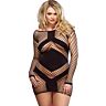 Mini robe sexy Leg Avenue avec manches longues en grande taille