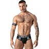 Slip jock Locker Gear en maille noire à zip S