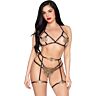 Ensemble Leg Avenue 89364 - Soutien-gorge, Tanga et Harnais