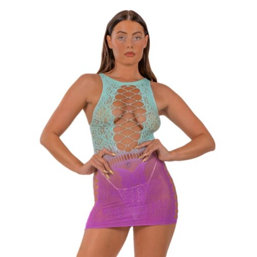 Chemise de nuit Lace Ombre Détails en dentelle pour un style audacieux