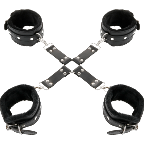 Menottes DARKNESS BONDAGE en cuir - sécurité et confort