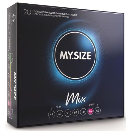 Préservatifs MY SIZE MIX 64 mm - Variété de textures et saveurs