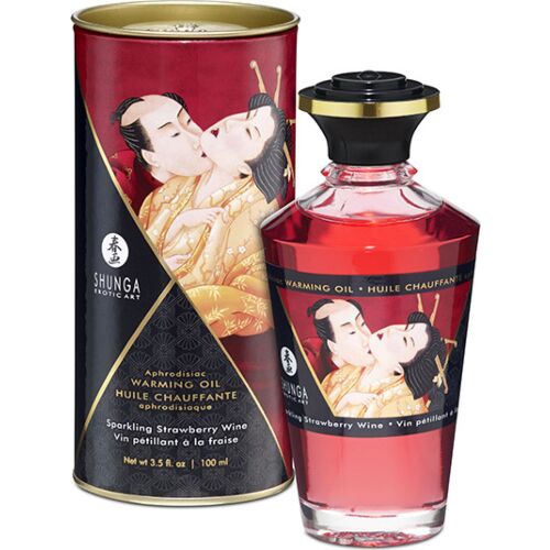 Huile de massage effet chaleur Fraises & Cava SHUNGA