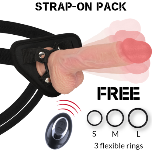 Harnais et vibromasseur ROCK ARMY Apache 20,5 cm