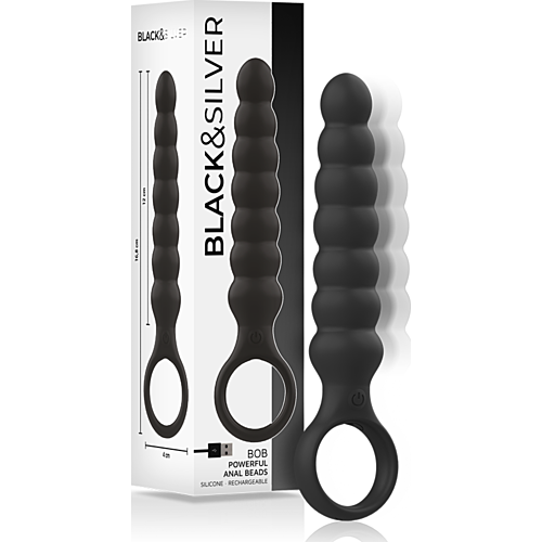 Vibrateur Anal BLACK&SILVER Bob au Tacte Spongieux