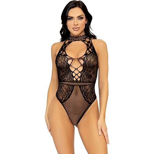 Body Leg Avenue avec ouverture sexy et dentelle florale