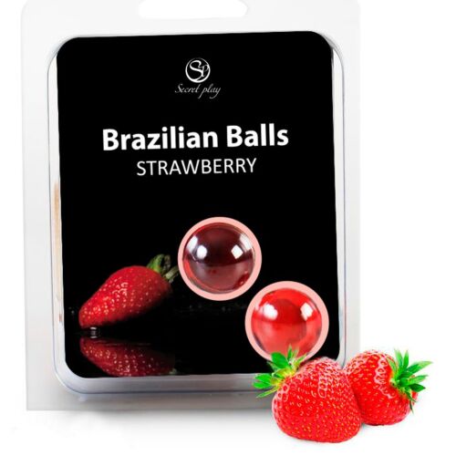 Boules Brazilian Balls SECRETPLAY avec lubrifiant fraise