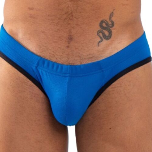 Slips BURN 018 BLUE SLIP S avec transparences et brillance